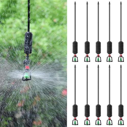 HASTHIP 10Pcs Hanging Sprinklers 23.6 inches Suspended Sprinkler Hanging Rain Fall Sprinkler Rotary Sprinkler Irrigation System Over Head Line Sprinklers for Greenhouses, Garden HASTHIP 10Pcs Hanging Sprinklers 23.6 inches Suspended Sprinkler Hanging Rain Fall Sprinkler Rotary Sprinkler Irrigation System Over Head Line Sprinklers for Greenhouses, Garden